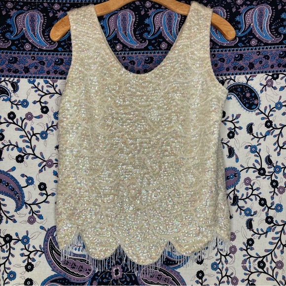 vintage wool sequin flapper tank - Picture 1 of 7